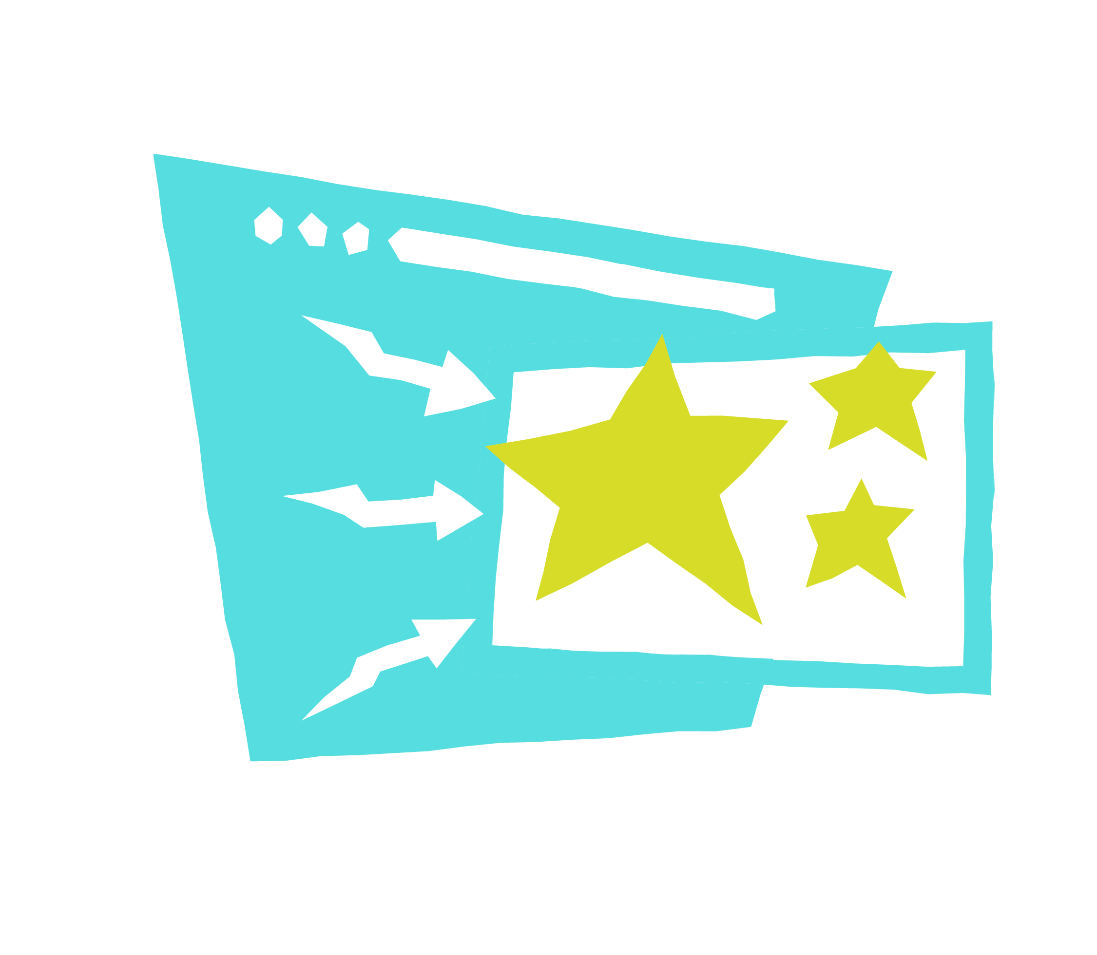 A Cartoon Mockup of a Web Browser With Stars Coming From The Screen