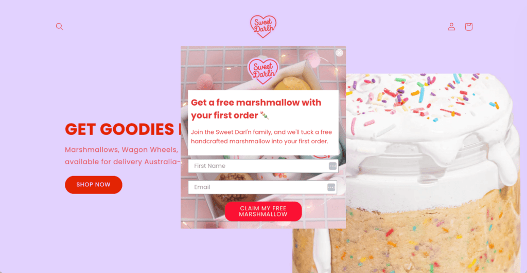 Sweet Darlin Newsletter sign up